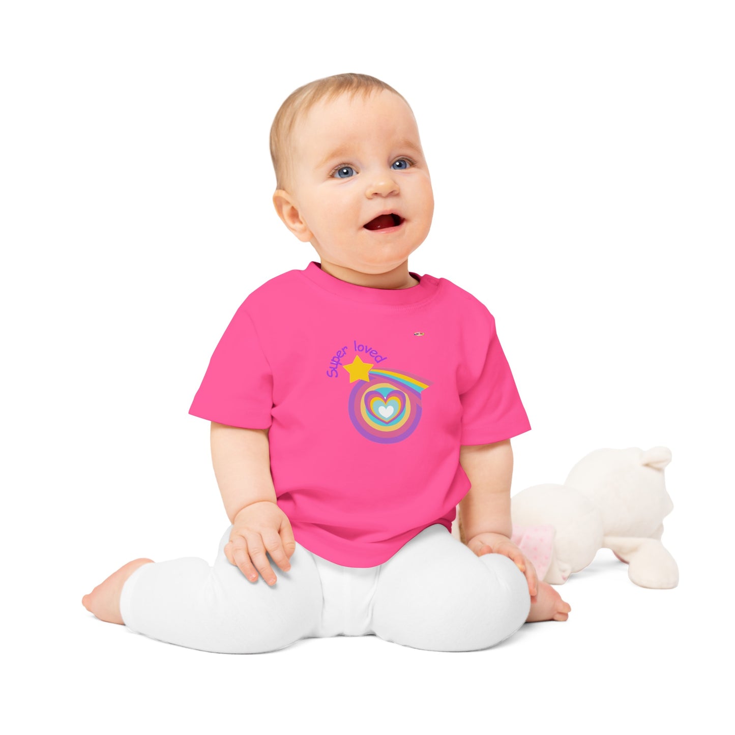 Cute Super Loved Rainbow Star Logo Baby T-Shirt-My Bright Side Clothing