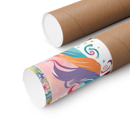 Just Making Magic-Beautiful Rainbow Flower Unicorn Matte Vertical Poster-My Bright Side Clothing