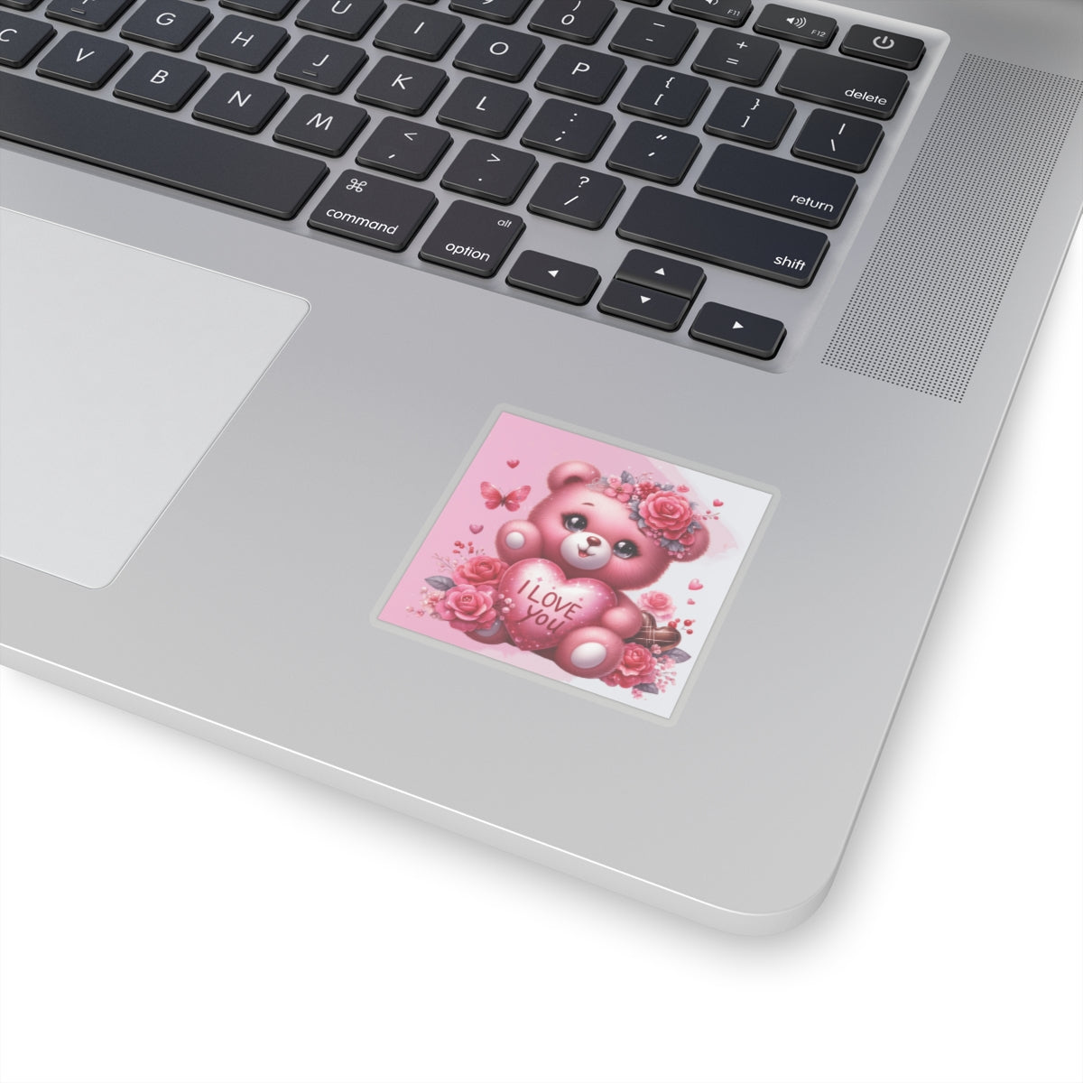 Cute Pink Teddy Bear Valentines Kiss-Cut Sticker-My Bright Side Clothing