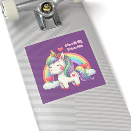 Cute and Sweet Happy Valentines Unicorn Kiss-Cut Sticker-My Bright Side Clothing