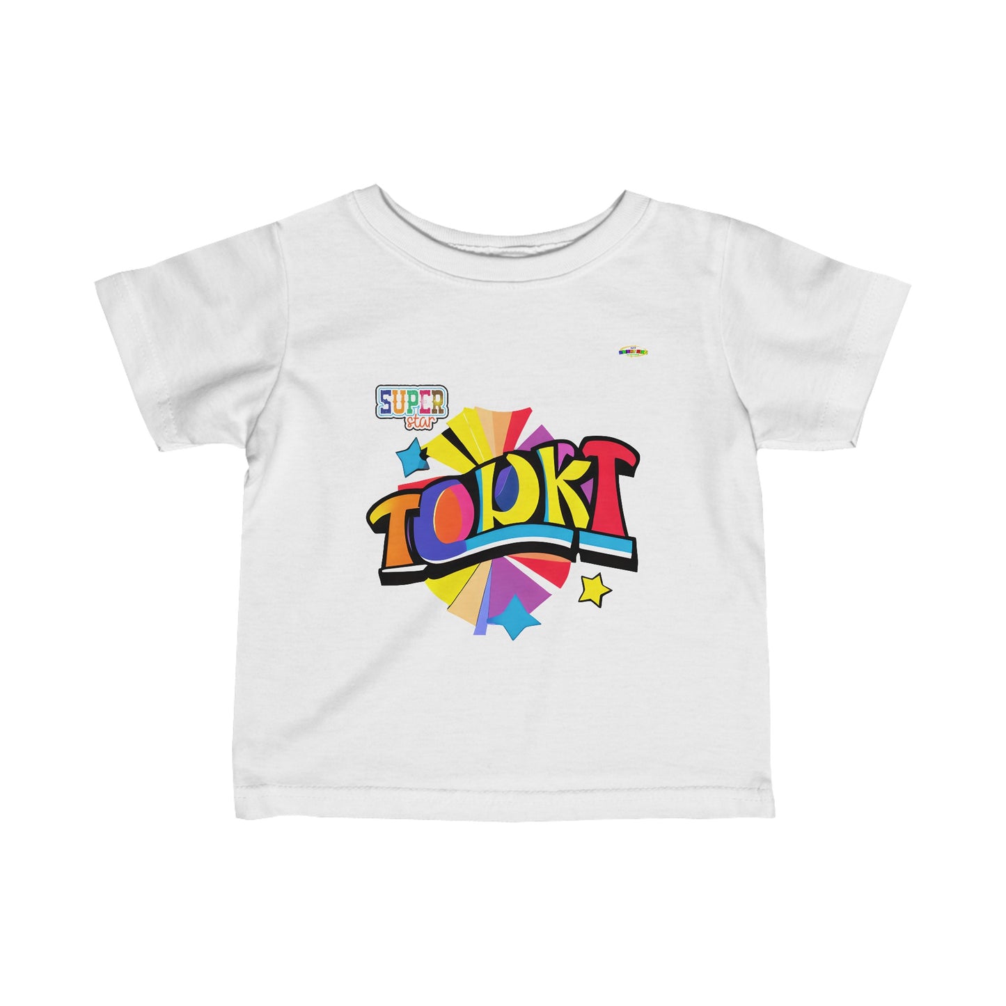 Rainbow Super Star Logo Infant Fine Jersey Tee-MyBrightSideClothing