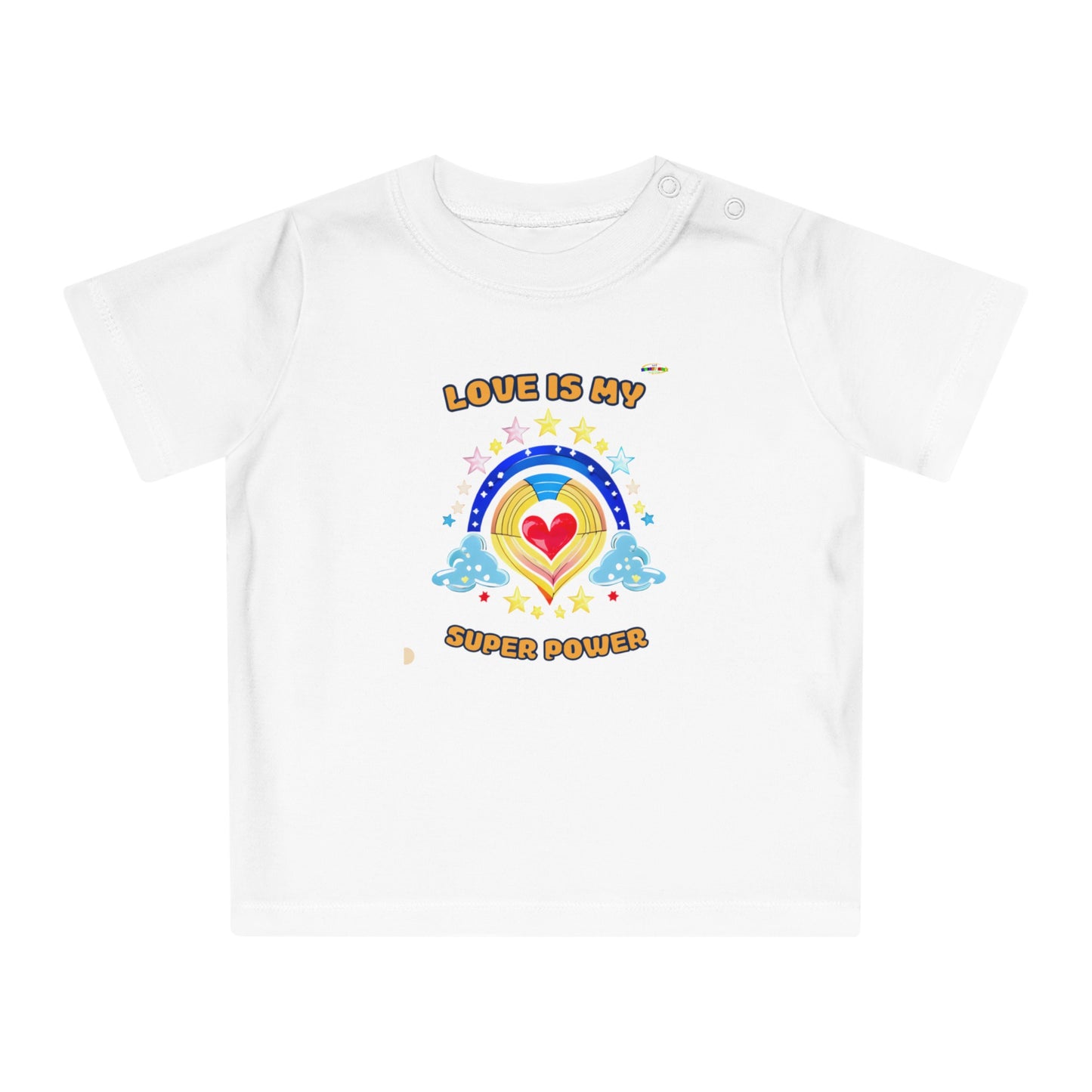 Love is My Super Power Rainbow and Heart Graphic Baby T-Shirt-My Bright Side Clothing