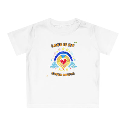 Love is My Super Power Rainbow and Heart Graphic Baby T-Shirt-My Bright Side Clothing