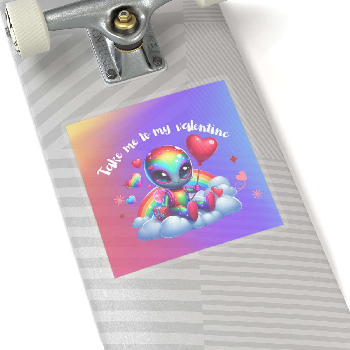 Take me to my Valentine cute baby Alien Valentine Kiss-Cut Sticker-My Bright Side Clothing