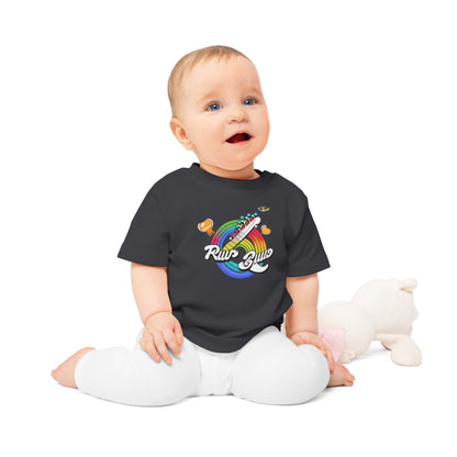 Cute Rainbow Making Music logo Baby T-Shirt-MyBrightSideClothing