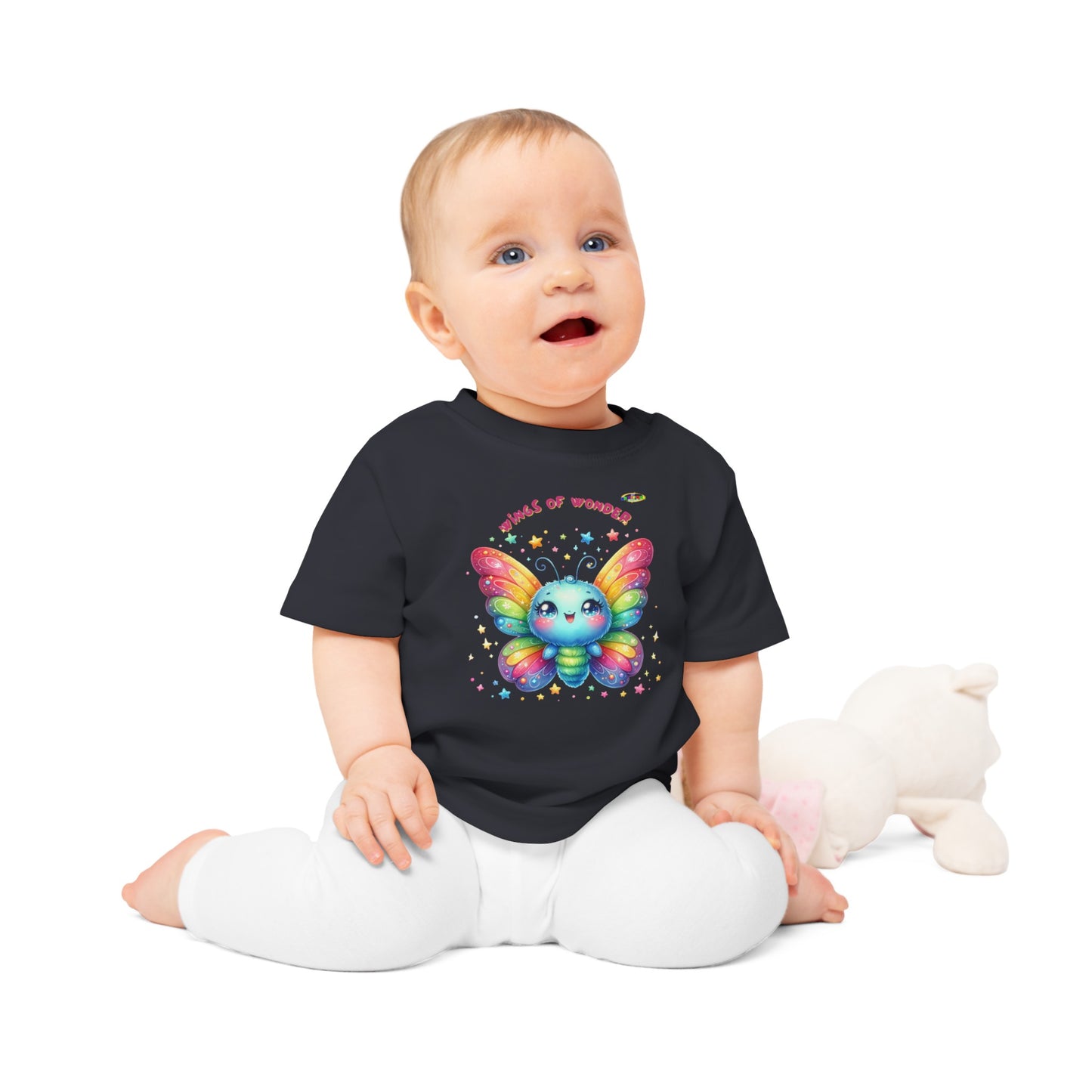 Cute Rainbow Baby Butterfly Graphic Baby T-Shirt--My Bright Side Clothing