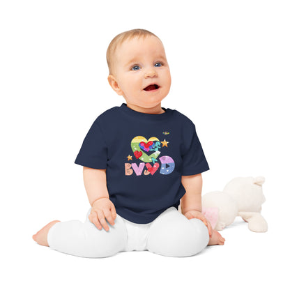 Cute Roaring Love Dino Graphic Baby T-Shirt-mybrigtsideclothing.com