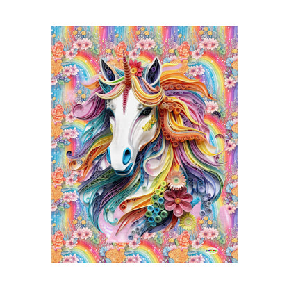 Just Making Magic-Beautiful Rainbow Flower Unicorn Matte Vertical Poster-My Bright Side Clothing