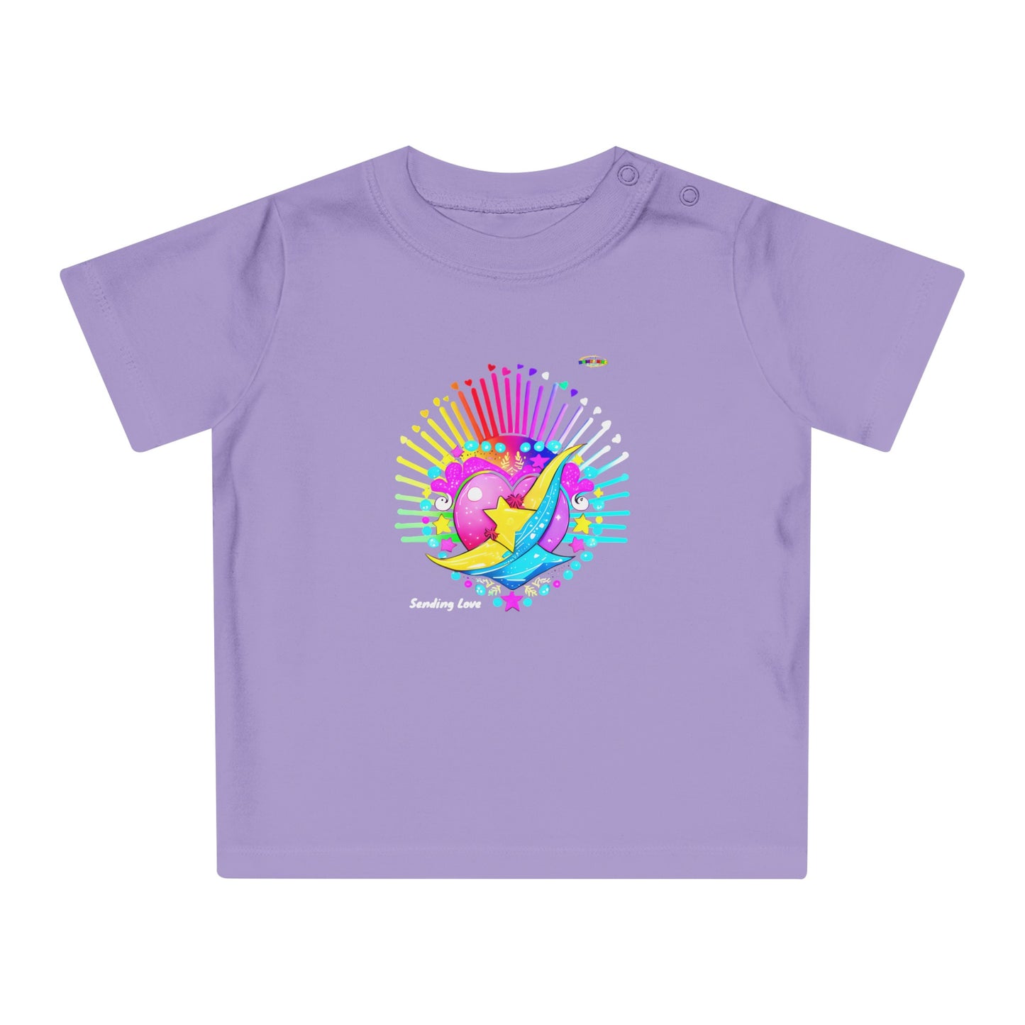 Cute Pastel Sending Love Heart Rainbow Baby T-Shirt-My Bright Side Clothing