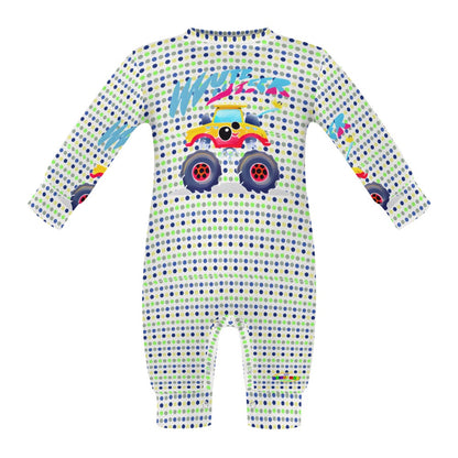 Little Monster Truck Graphic Baby Romper-My Bright Side Clothing