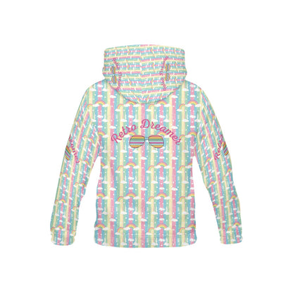 Retro Dreamer Rainbow Pattern and Graphic Children's Hoodie-My Bright Side Clothing