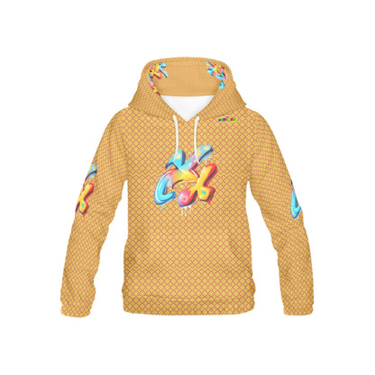 Yellow Fun Alphabet Graffiti Pattern Children's Hoodie-My Bright Side Clothing