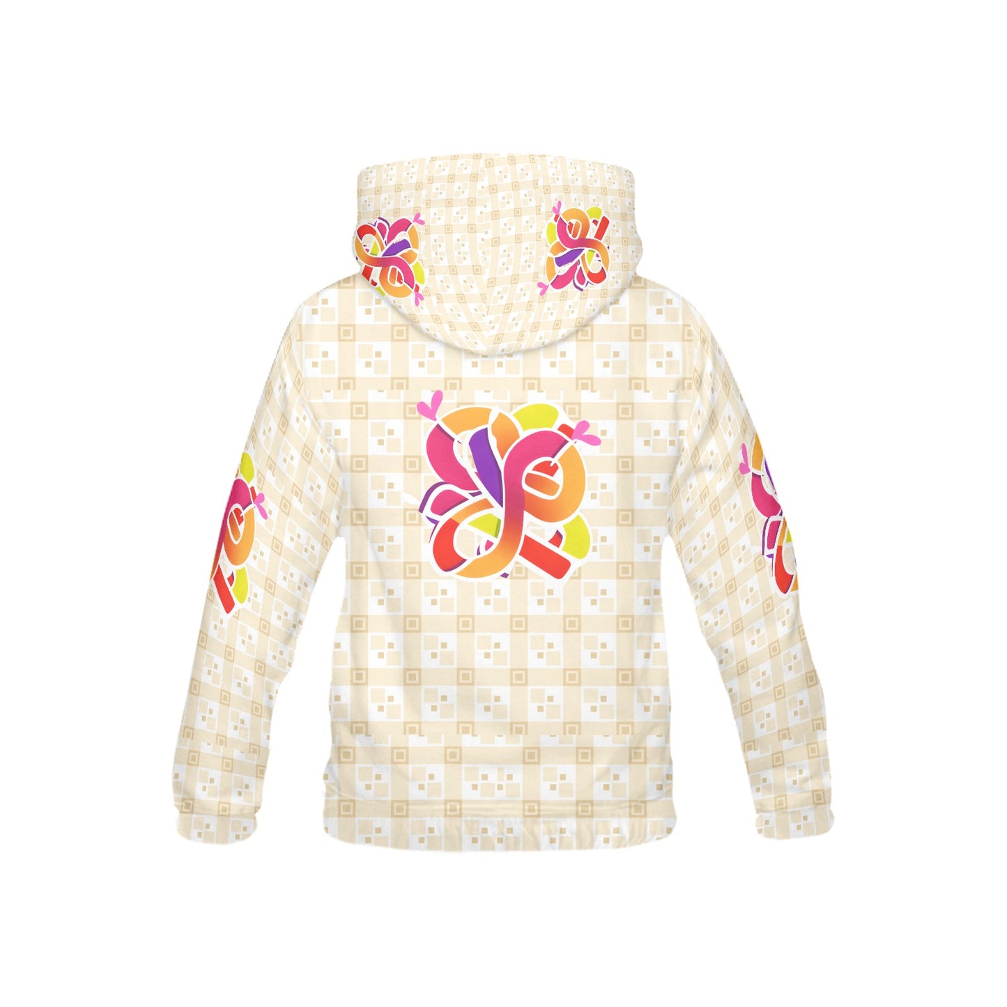 Pastel Yellow and Rainbow Abstract Graphic Children's Hoodie-My Bright Side Clothing