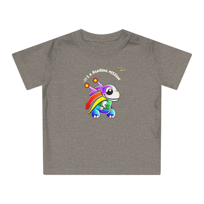 Cute Its a roaring mission super dino Logo Baby T-Shirt -MyBrightSideClothing