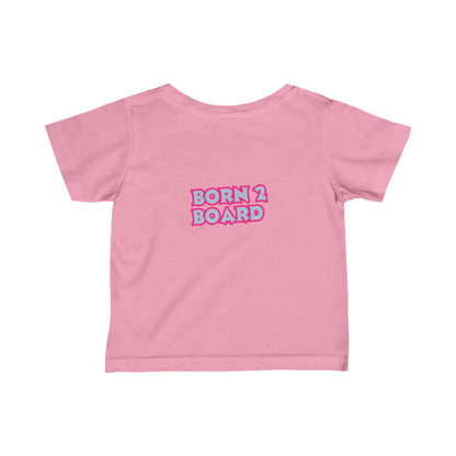 Cute Born 2 Board Pastel Skateboard  Graphic Infant Fine Jersey Tee-My Bright Side Clothing