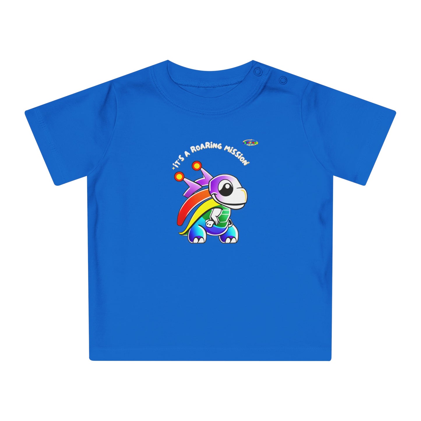 Cute Its a roaring mission super dino Logo Baby T-Shirt -MyBrightSideClothing