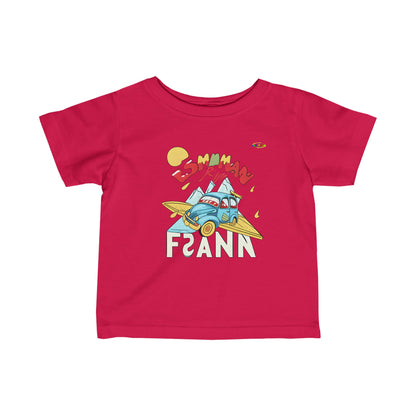 Born 2 Travel Logo Infant Fine Jersey Tee-MyBrightSideClothing