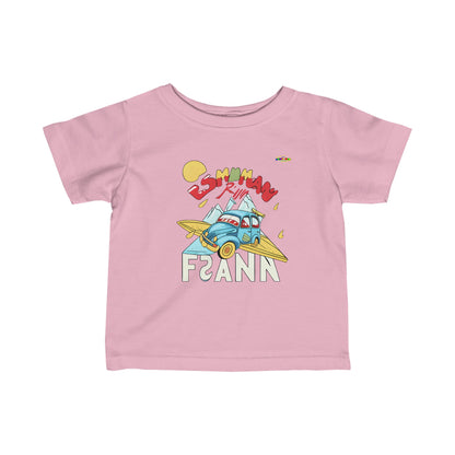 Born 2 Travel Logo Infant Fine Jersey Tee-MyBrightSideClothing