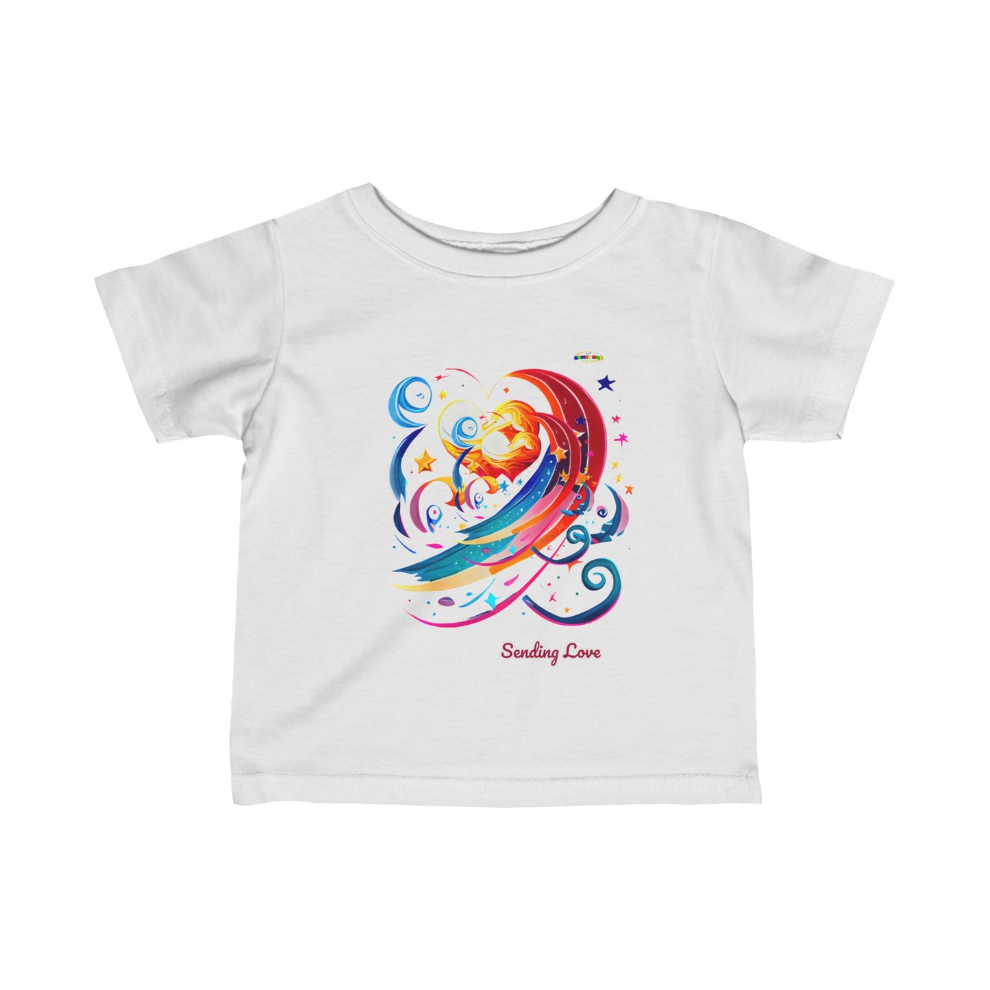 Cute Sending Love Heart Rainbow Graphic Infant Fine Jersey Tee  -My Bright Side Clothing