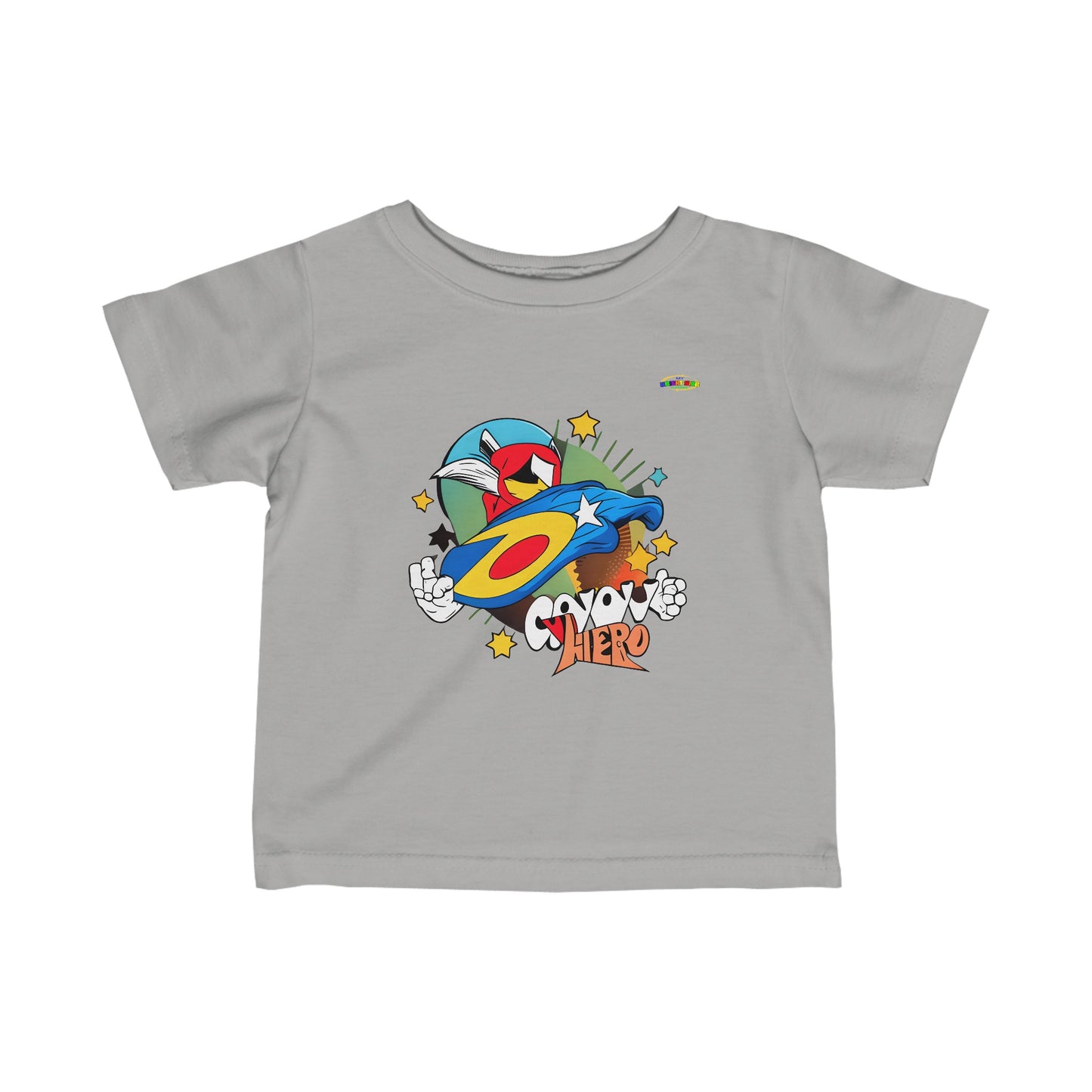 Cute Groovy Super Hero Logo Infant Fine Jersey Tee-MyBrightSideClothing