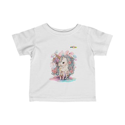 Cute Pastel Flower Unicorn Infant Fine Jersey Tee-My Bright Side Clothing