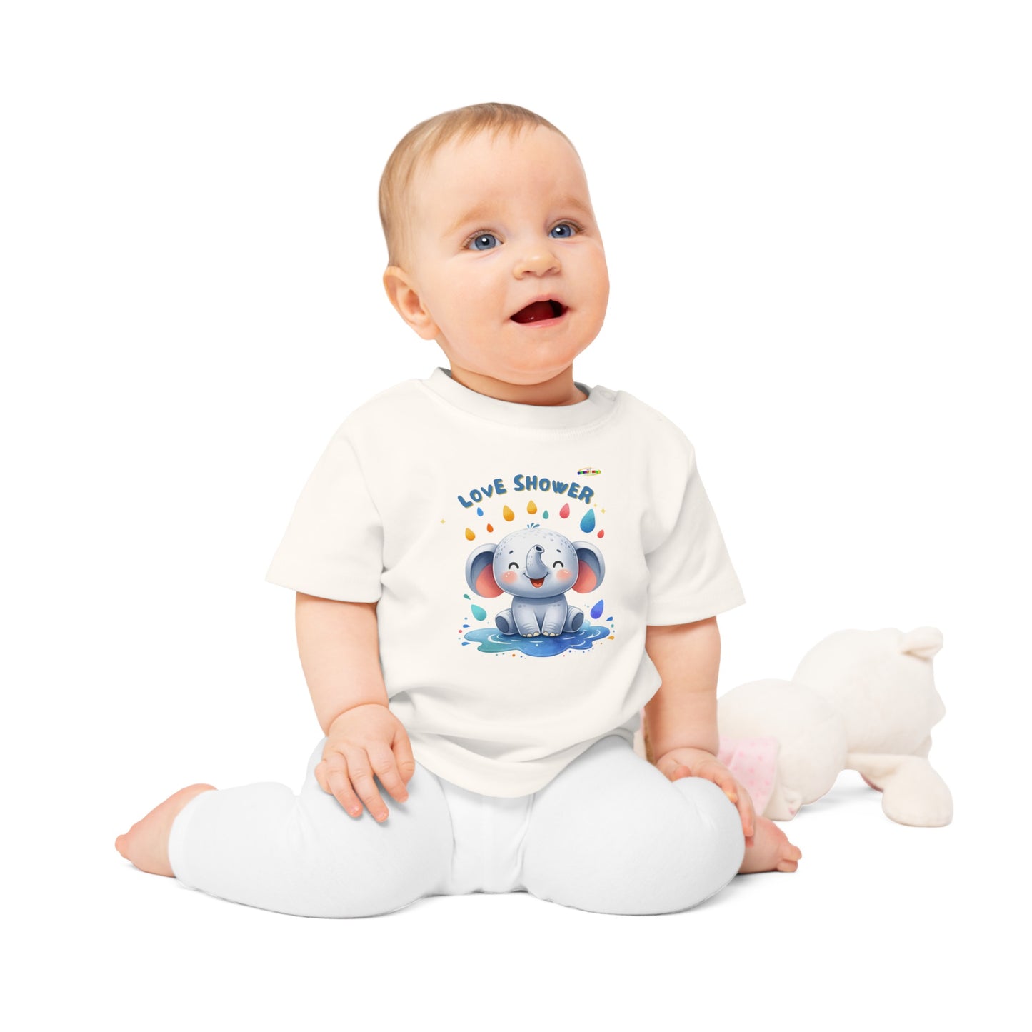 Cute Baby Elephant Graphic Organic Baby T-shirt--My Bright Side Clothing