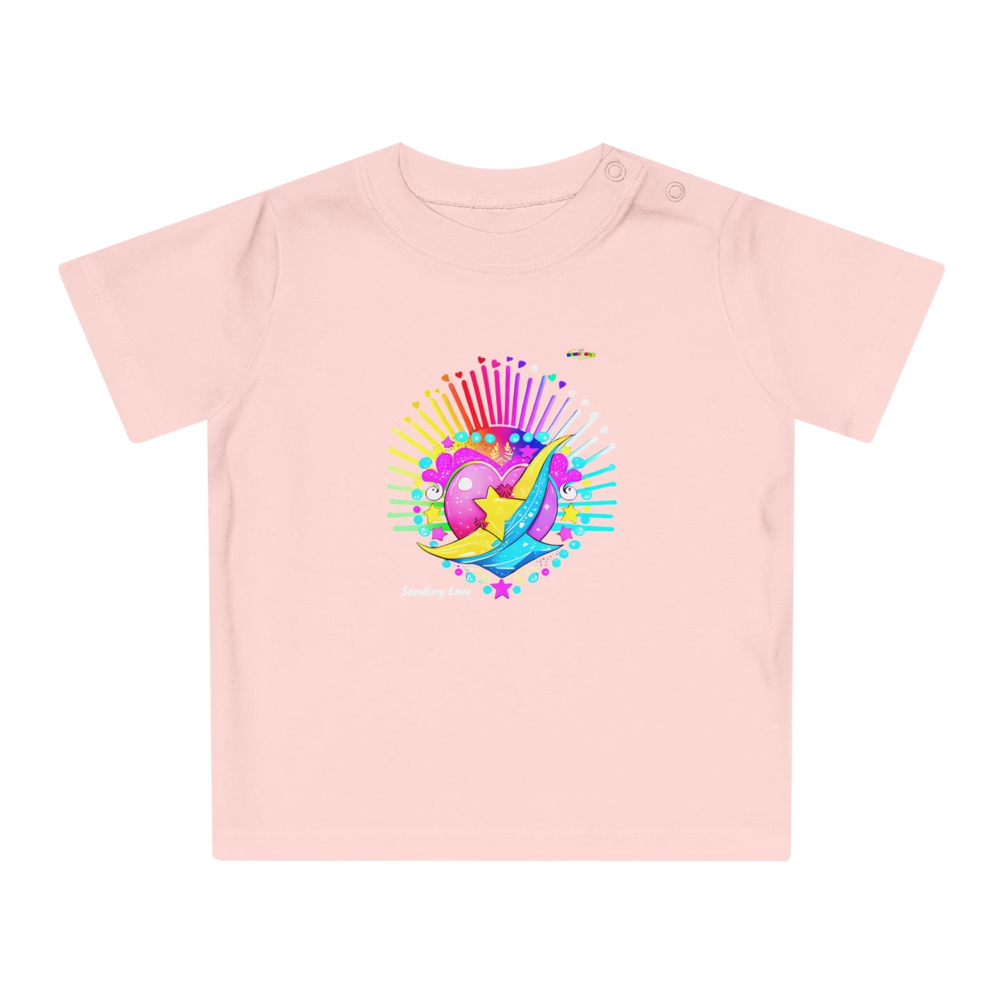 Cute Pastel Sending Love Heart Rainbow Baby T-Shirt-My Bright Side Clothing