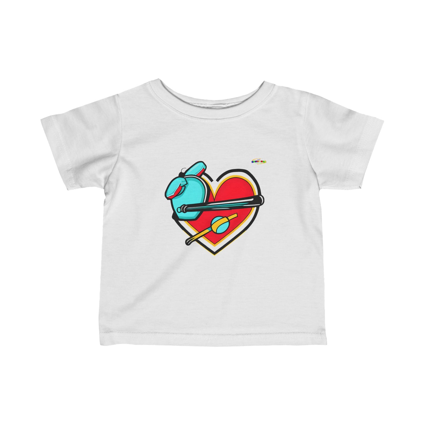 Cute Simple Baseball Heart Logo Infant Tee Jersey-My Bright Side Clothing