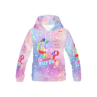 Beautiful Pastel Love and Compassion Message Pattern Children's Hoodie-My Bright Side Clothing