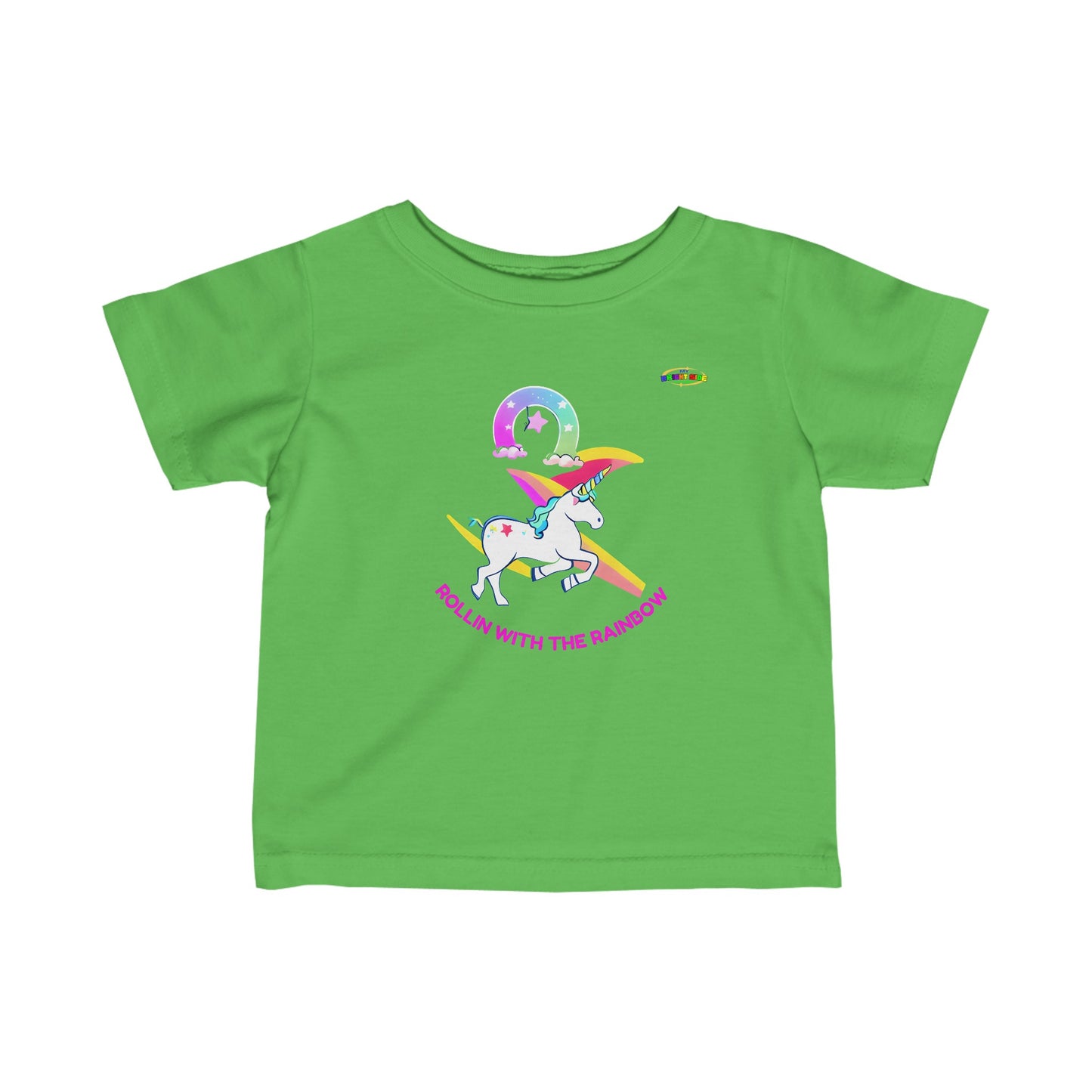 Magic under the rainbow unicorn Logo Infant Fine Jersey Tee-MyBrightSideClothing