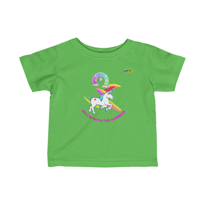 Magic under the rainbow unicorn Logo Infant Fine Jersey Tee-MyBrightSideClothing