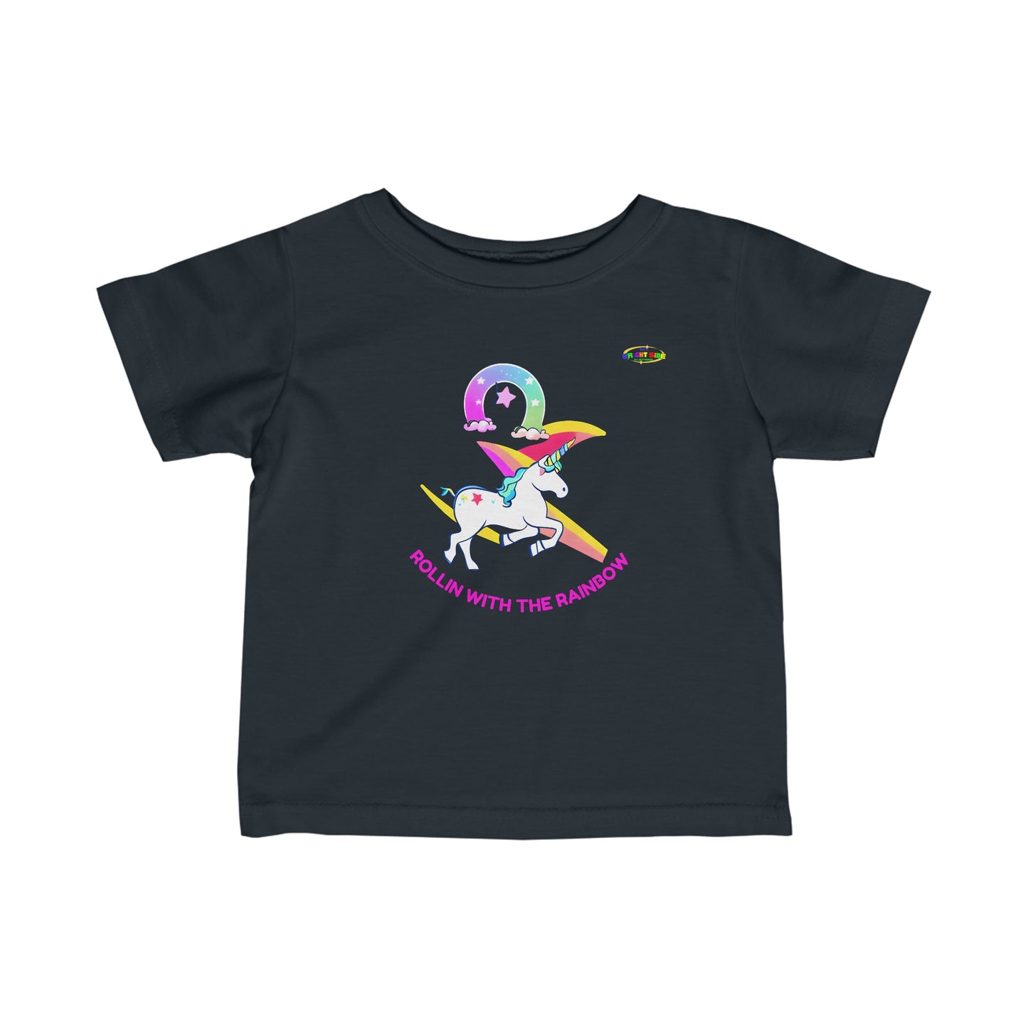 Magic under the rainbow unicorn Logo Infant Fine Jersey Tee-MyBrightSideClothing