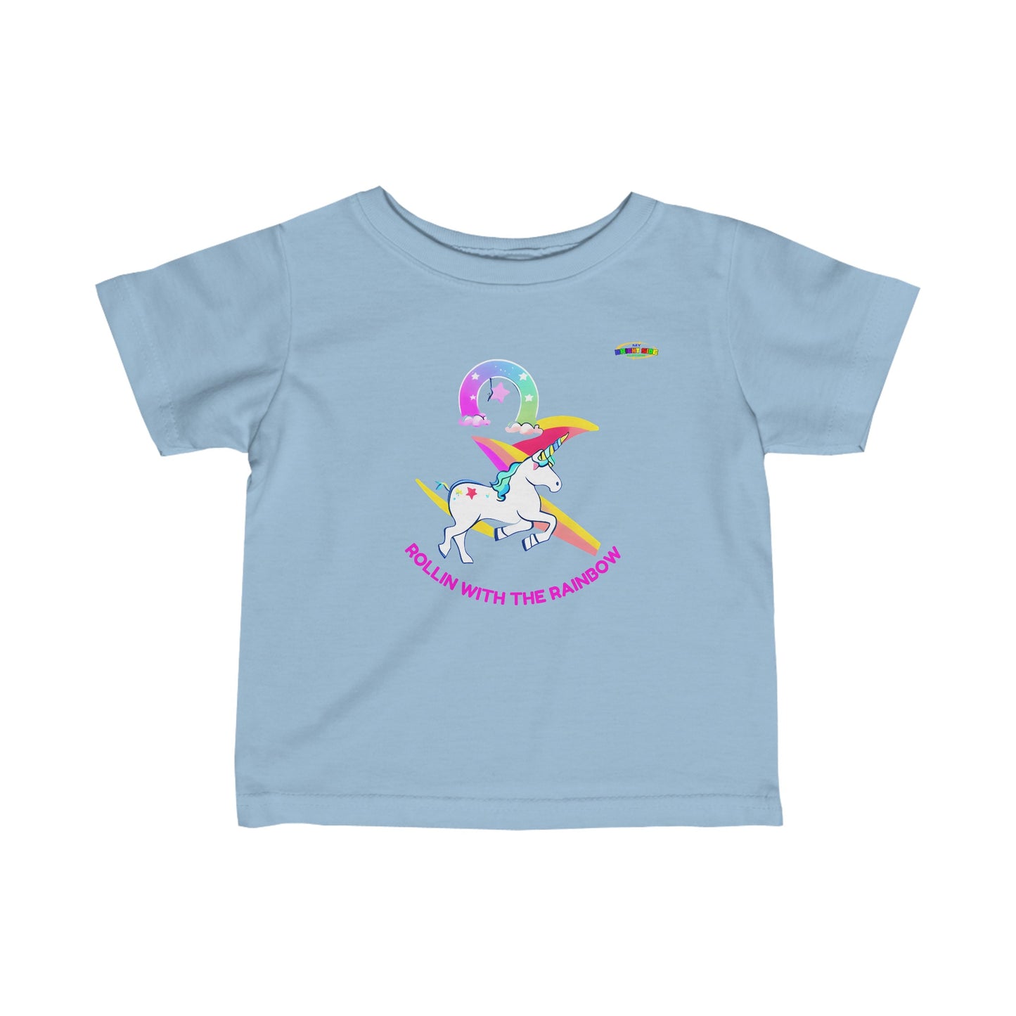 Magic under the rainbow unicorn Logo Infant Fine Jersey Tee-MyBrightSideClothing