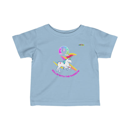 Magic under the rainbow unicorn Logo Infant Fine Jersey Tee-MyBrightSideClothing