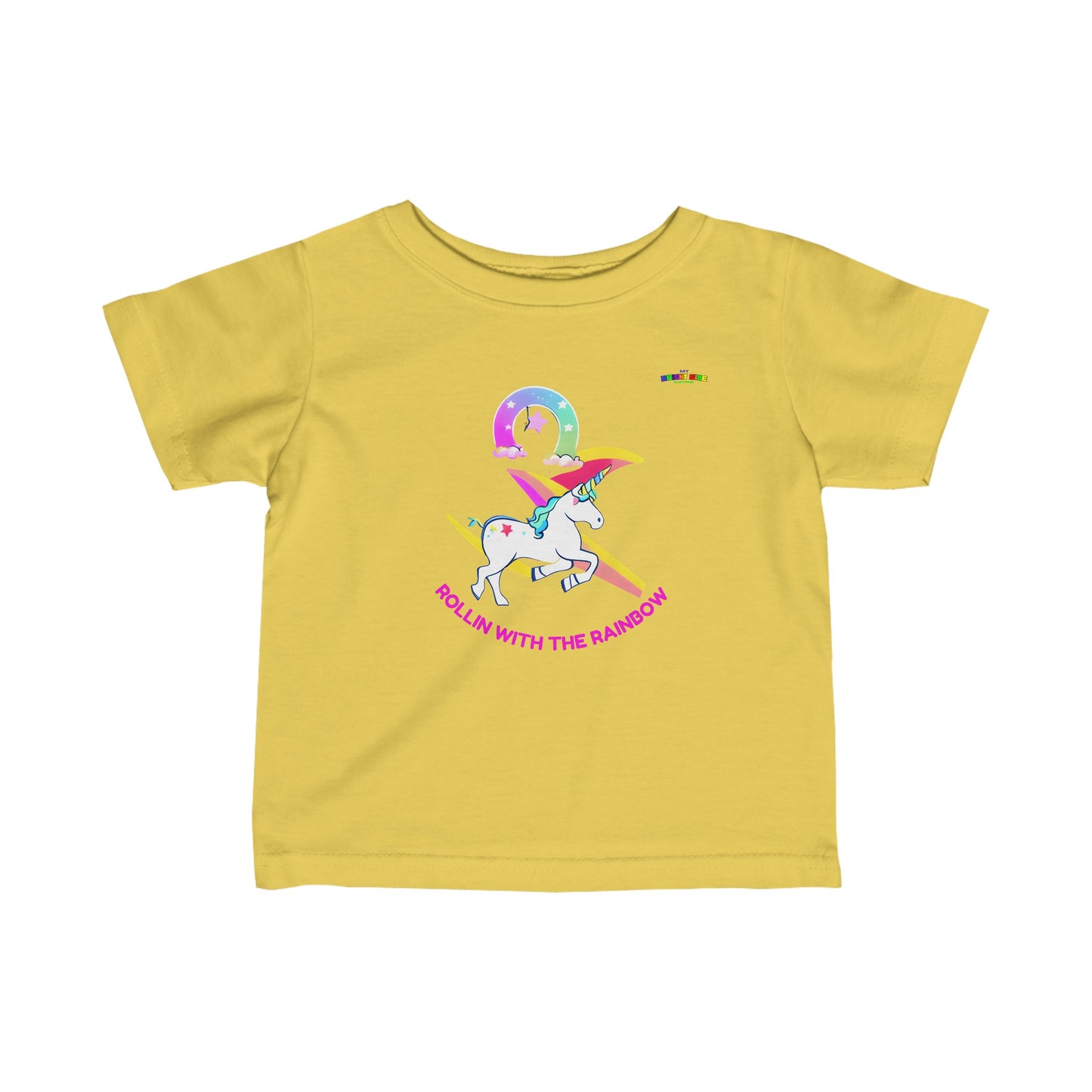 Magic under the rainbow unicorn Logo Infant Fine Jersey Tee-MyBrightSideClothing