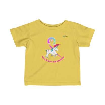 Magic under the rainbow unicorn Logo Infant Fine Jersey Tee-MyBrightSideClothing