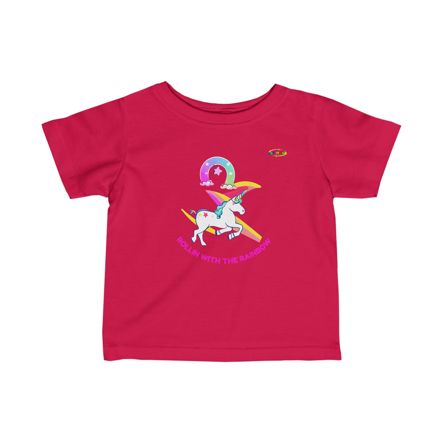 Magic under the rainbow unicorn Logo Infant Fine Jersey Tee-MyBrightSideClothing