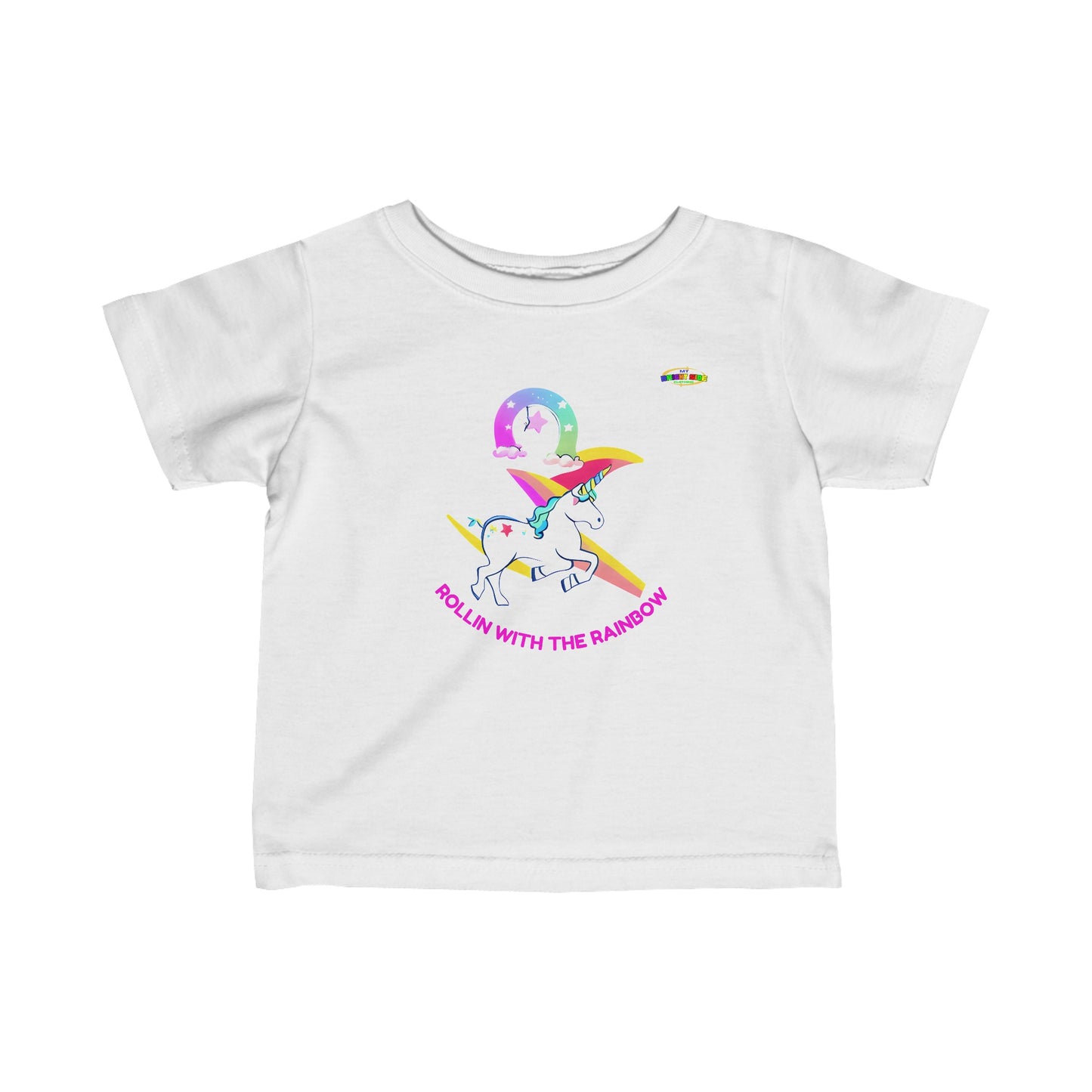 Magic under the rainbow unicorn Logo Infant Fine Jersey Tee-MyBrightSideClothing