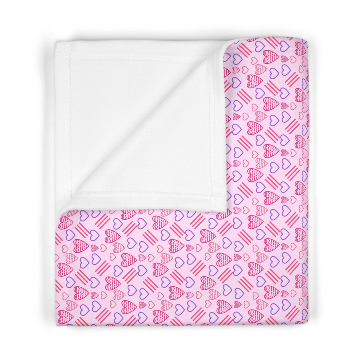 Cute Pink Pastel Heart Pattern Soft Fleece Baby Blanket--My Bright Side Clothing