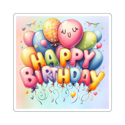 Cute Balloon  Happy Birthday Kiss-Cut Sticker-My Bright Side Clothing