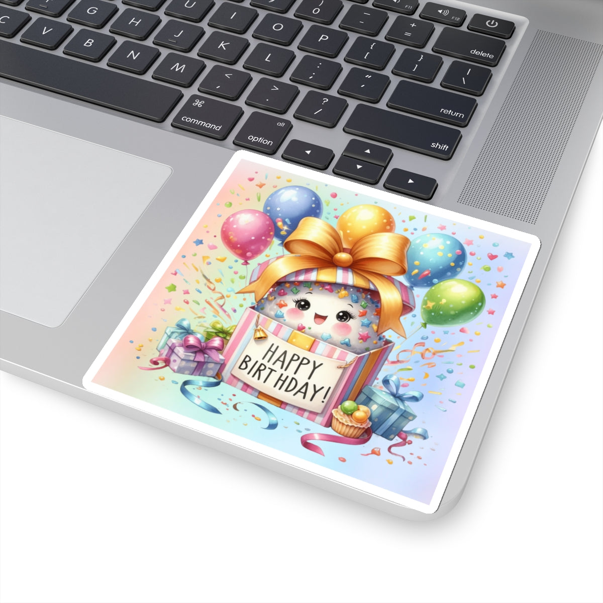 Cute Happy Birthday Kiss-Cut Sticker-My Bright Side Clothing