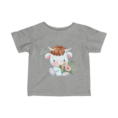 Cute Boho Baby Cow Infant Fine Jersey Tee--My Bright Side Clothing