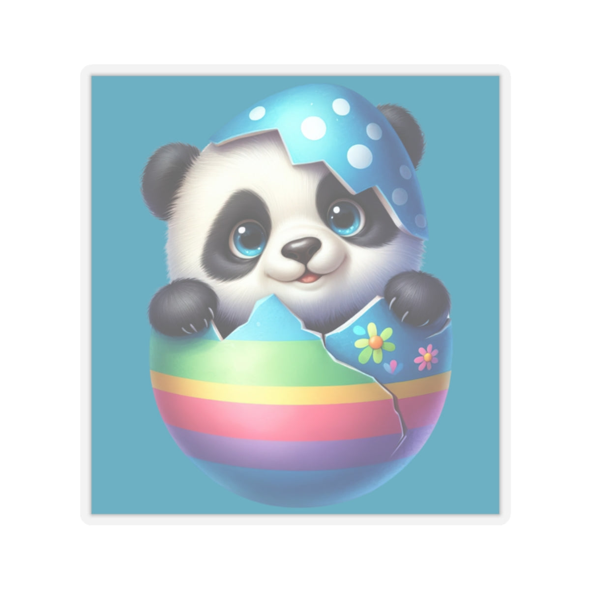 Cute and Sweet Little Panda Easter Egg -Kiss-Cut Sticker-My Bright Side Clothing