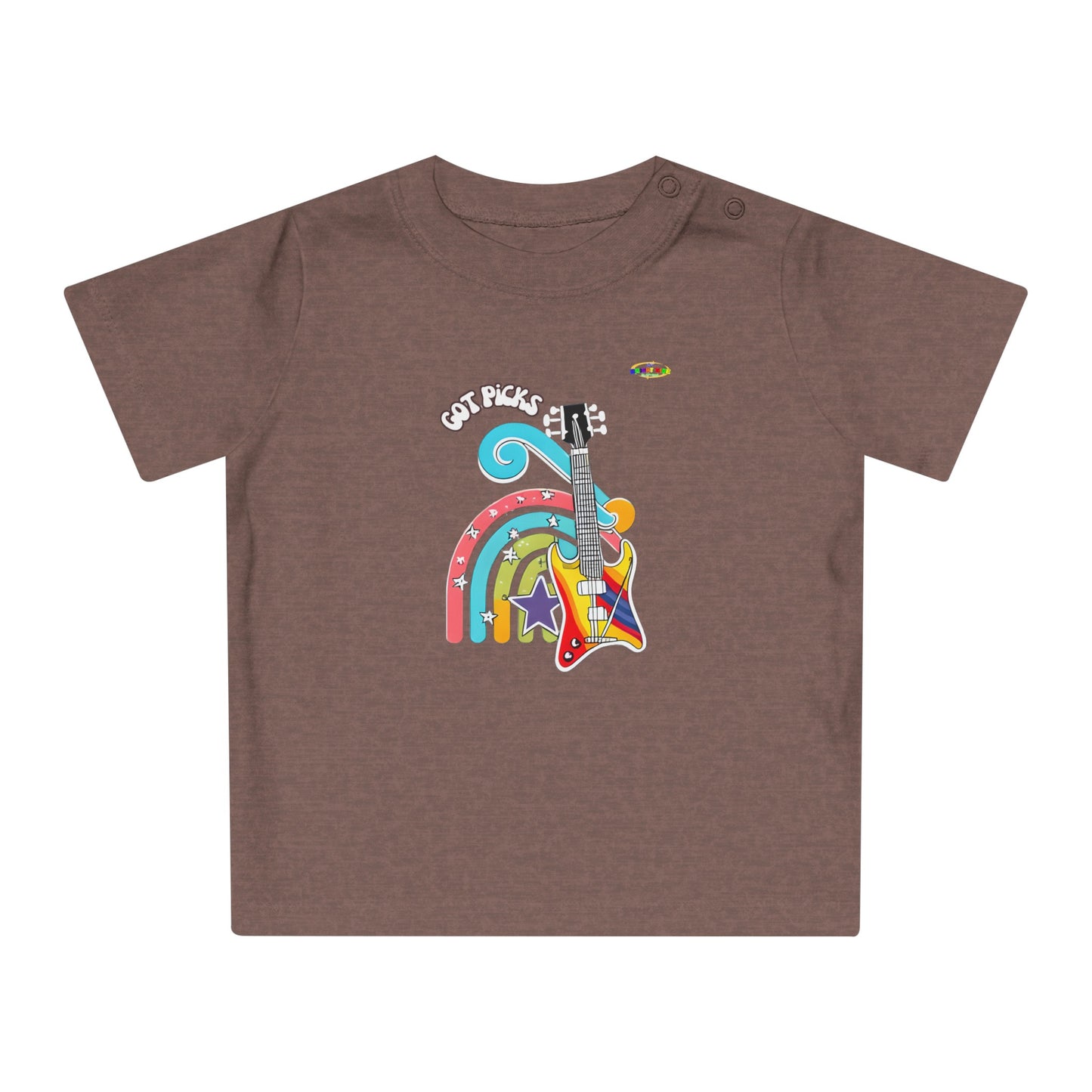 Got Picks cute rainbow guitar logo Fleece Baby T-Shirt-MyBrightSideClothing