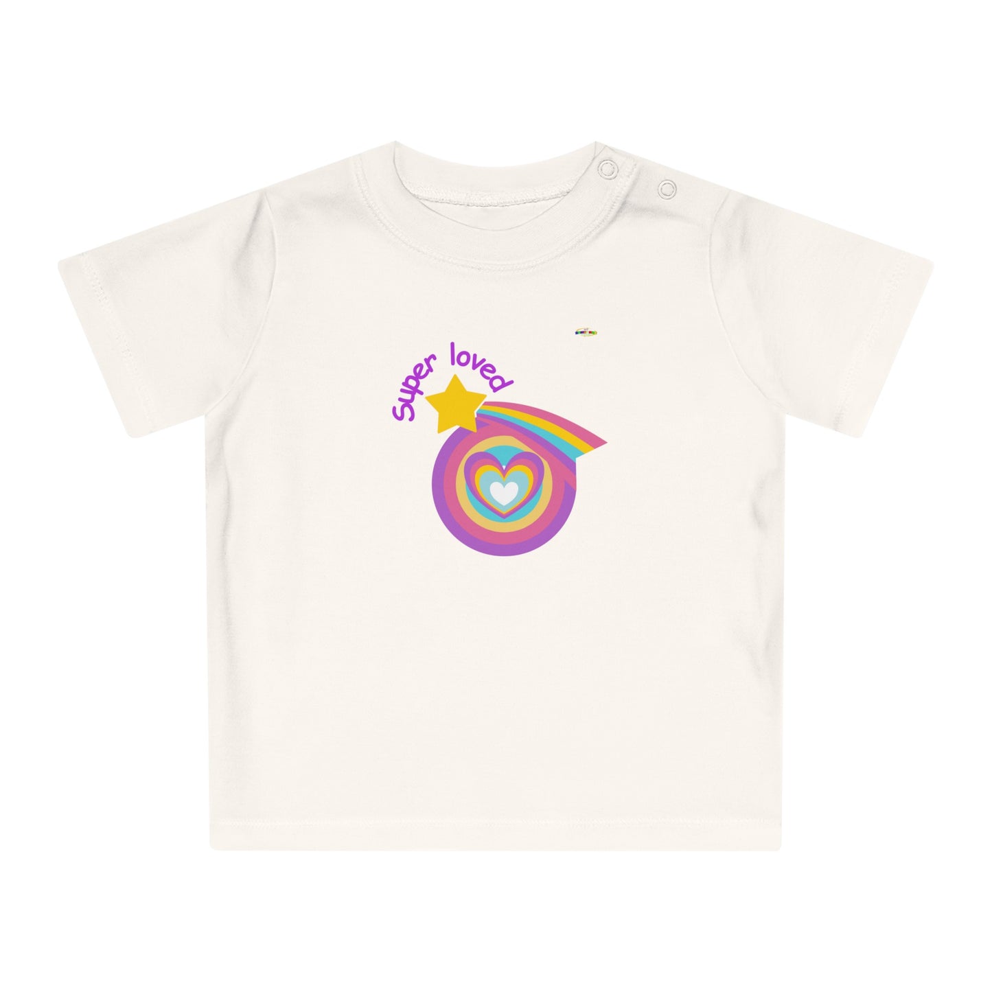 Cute Super Loved Rainbow Star Logo Baby T-Shirt-My Bright Side Clothing