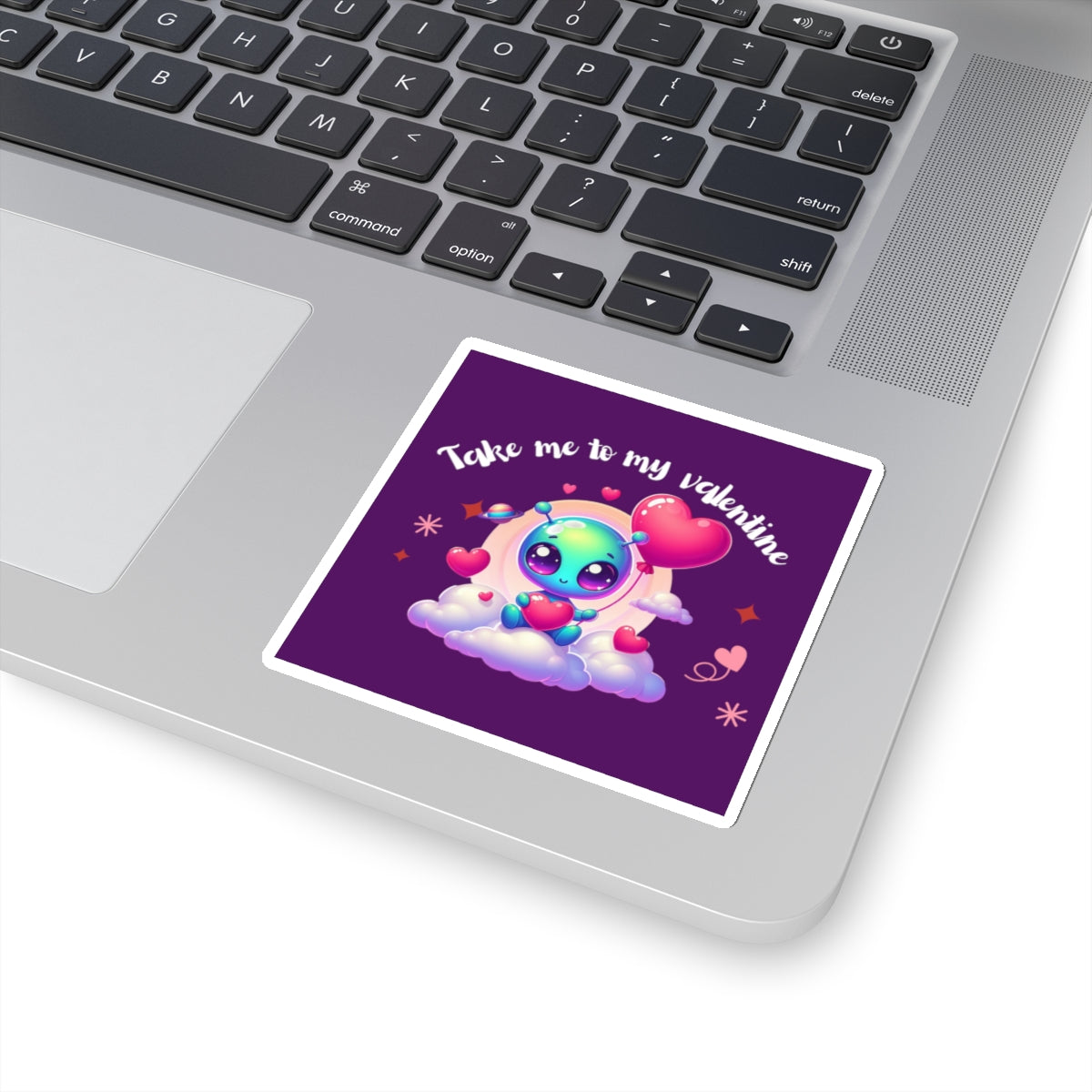 Take me to my Valentine cute baby Alien Valentine Kiss-Cut Sticker-My Bright Side Clothing