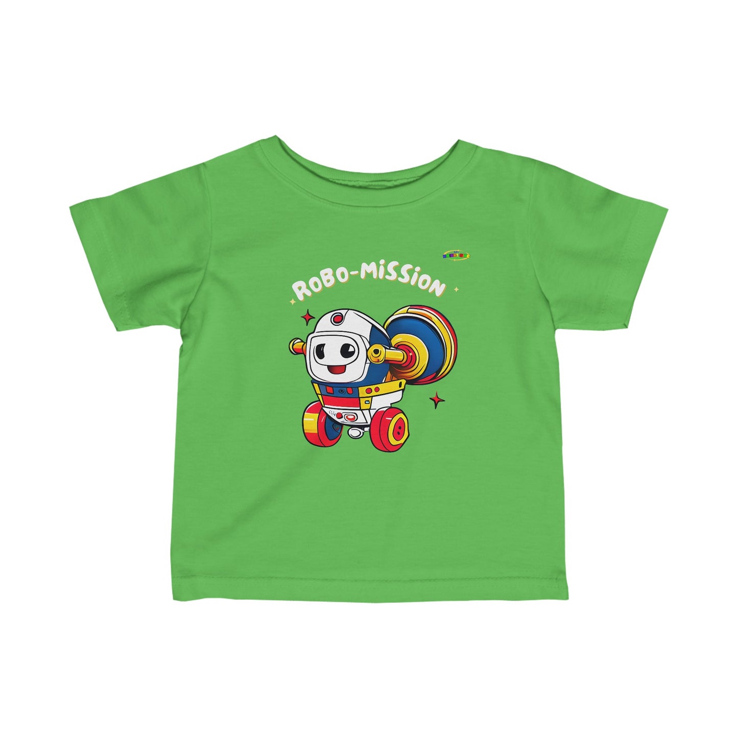 Cute  Robo Mission Robot Logo Infant Fine Jersey Tee-MyBrightSideClothing