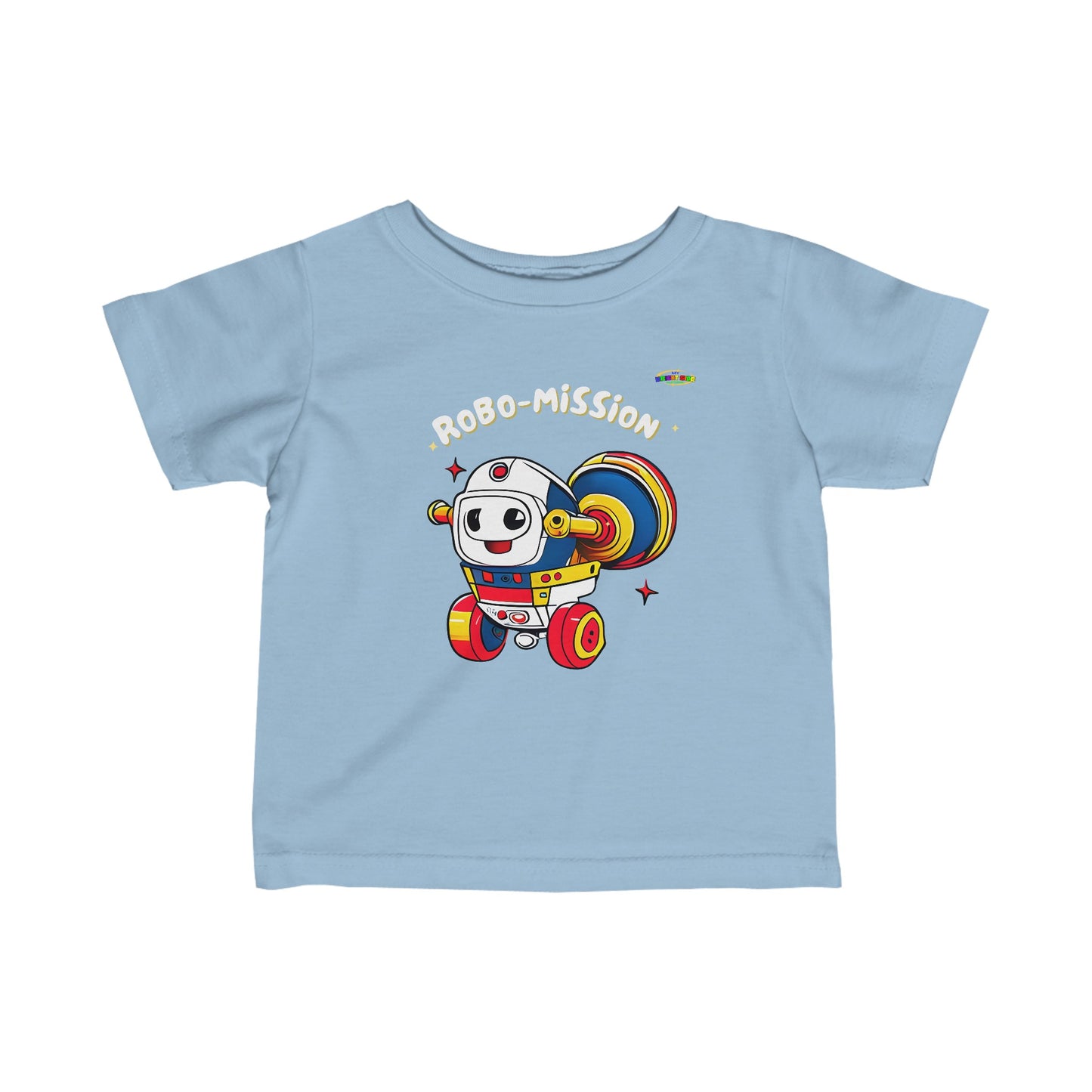 Cute  Robo Mission Robot Logo Infant Fine Jersey Tee-MyBrightSideClothing