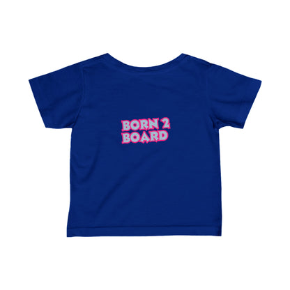 Cute Born 2 Board Pastel Skateboard  Graphic Infant Fine Jersey Tee-My Bright Side Clothing