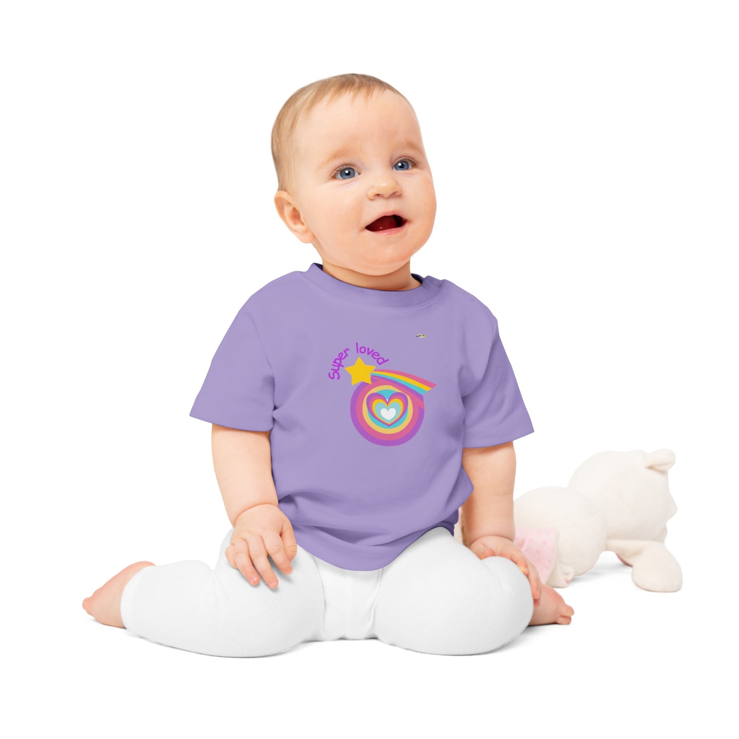 Cute Super Loved Rainbow Star Logo Baby T-Shirt-My Bright Side Clothing